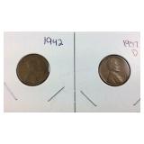 1942 Wheat Penny and 1957 D Wheat Penny