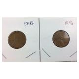 1942 Wheat Penny and 1941 Wheat Penny