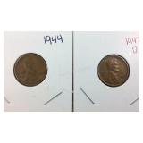 1944 Wheat Penny and 1947 D Wheat Penny