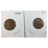 1942 Wheat Penny and 1955 Wheat Penny