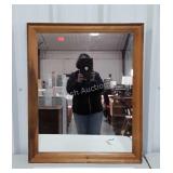 Framed mirror, pine finish, 28 x 34, seller code