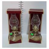 Pair of oil lamps, new in boxes by Lamplight