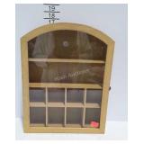 Arched top curio wall cabinet, 13 x 17 x 3