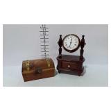 Cedar souvenir treasure chest with treasure and