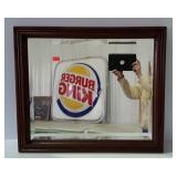 Early framed beveled mirror, quite heavy, 27 x 23