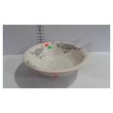 Older wash bowl / basin with blue floral design -