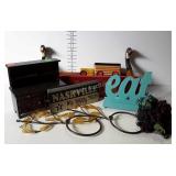 Home decor - signs, Boyds Bear sideboard, floral