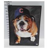 Stretched canvas decor print, baseball fan pup,