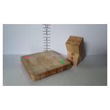 Wooden cutting board & knife block