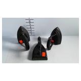 3 Cast flat irons - two #6 W, and one #7