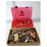 Fishing tackle poly organizer, lures, bobber, frog