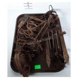 9 Animal traps, various styles & sizes, rusty