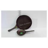 2 Tin Acme skillets - 11" marked N.Y.S. Co. Spider