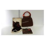 Ladies purse with Lucite handles, tapestry evening