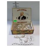 Glass prisms & prism strands in cigar box