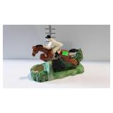 Ceramic planter - horse & English rider design