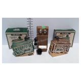 3 Figural whiskey decanters - 2 cable cars with