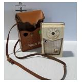 Vintage Eight Transistor AM radio with leather