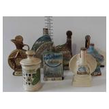 8 Whiskey decanters - some state shaped, no boxes
