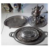 Silver plate - oval covered casserole dish, coffee