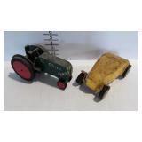 Toys - Wooden tractor, and Tonka car for parts