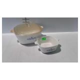 2 Corning Ware - Cornflower blue casserole dishes-