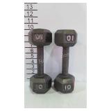 dumbbells weights, pair of 10 pounds