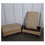 Two Empire Footstool. Removable tops, ball
