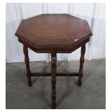 Octagon beveled inlay design top parlor table,