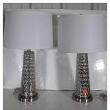 Pair of Designers Accent Lamps with 14" round