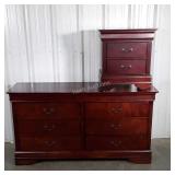 Dresser with nightstand, 2 drawer nightstand,