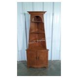 Maple Curio Cabinet, open shelving tapered top