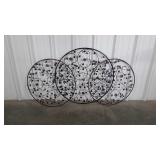 Three Home Wall Decor metal Leaf pattern plaques,