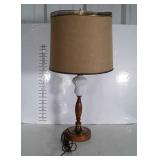 Mid Century Table Lamp, with shade note the brass