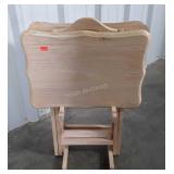 TV Trays, maple set having 3 trays with the