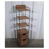 Bathroom Storage Rack, metal framed wicker