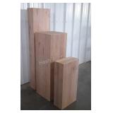 Three Wood Block Displays, all about 14" wide two
