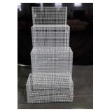 Set of 4 white Wire Cubical for Display
