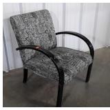 Two Bentwood Armed Accent Chair, one has tear in