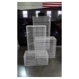 Set of 4 white Wire Cubicals  for Display