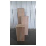 Three Wood Blocks Display type pedestals, all