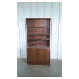 Mid Century 2pc. Wall unit bookcase cupboard with