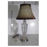 Table Lamp has finish wear on base, glass base