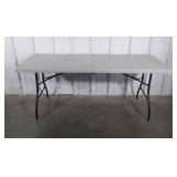 6ft Poly Table, folds in half style, used but