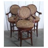 Three Home Counter Stools. Paisley Fabric