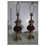 Pair of Table Lamps, no shades one missing