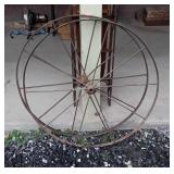 Two wagon wheels 36 inches in diameter