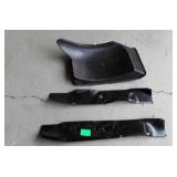 Lawn mower blades and plastic tray