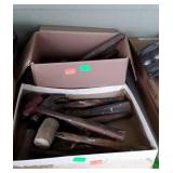 Two boxes, one of hammers and one of misc tools