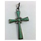 Turquoise Sterling Silver Cross Pendant